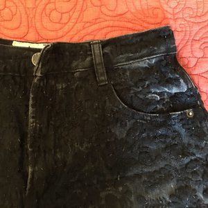 FREE PEOPLE High-Waisted Denim and Lace Shorts
